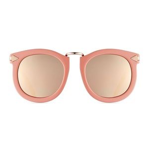 Karen Walker Super Lunar Round Monochromatic Sunglasses, Pink